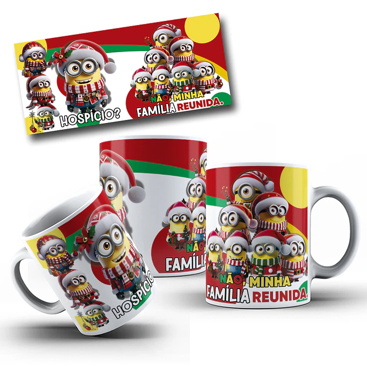 7 Artes para Caneca Natal Minions Arquivo em Jpg 1