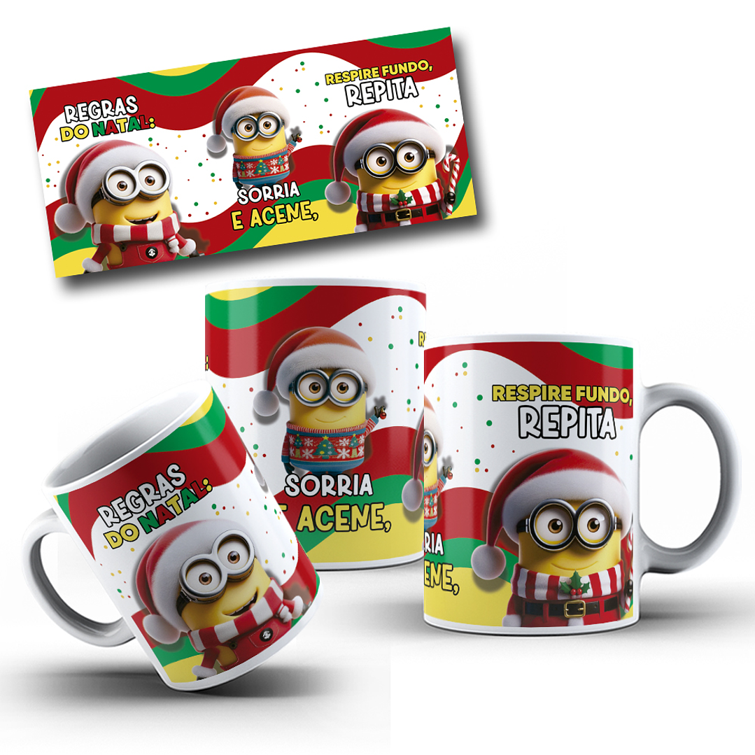 7 Artes para Caneca Natal Minions Arquivo em Jpg 6