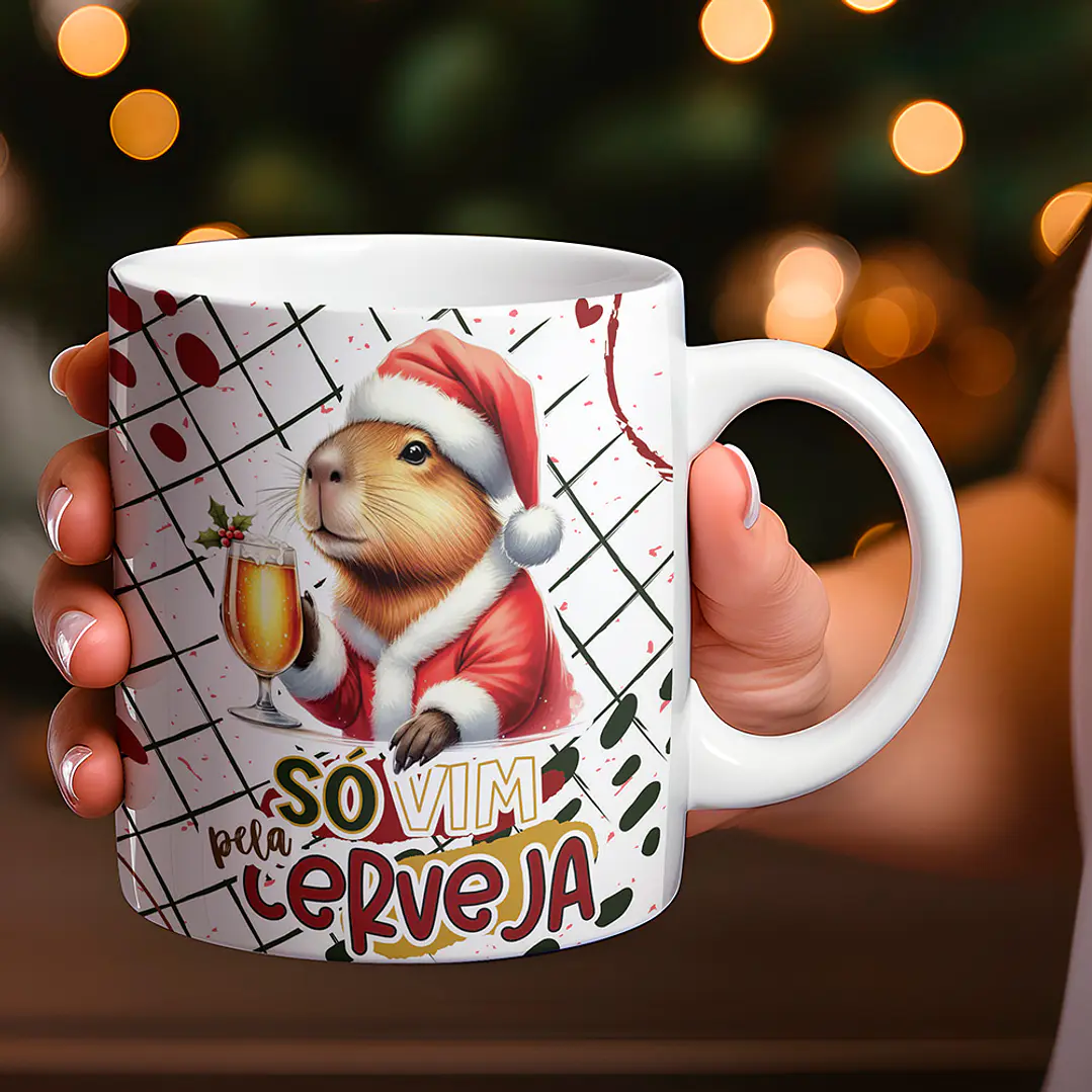 8 Artes para Caneca Natal Capivara Arquivo Editável 7