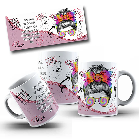 9 Artes para caneca Dia das Mães Sou Mae E É Claro Que em Png 