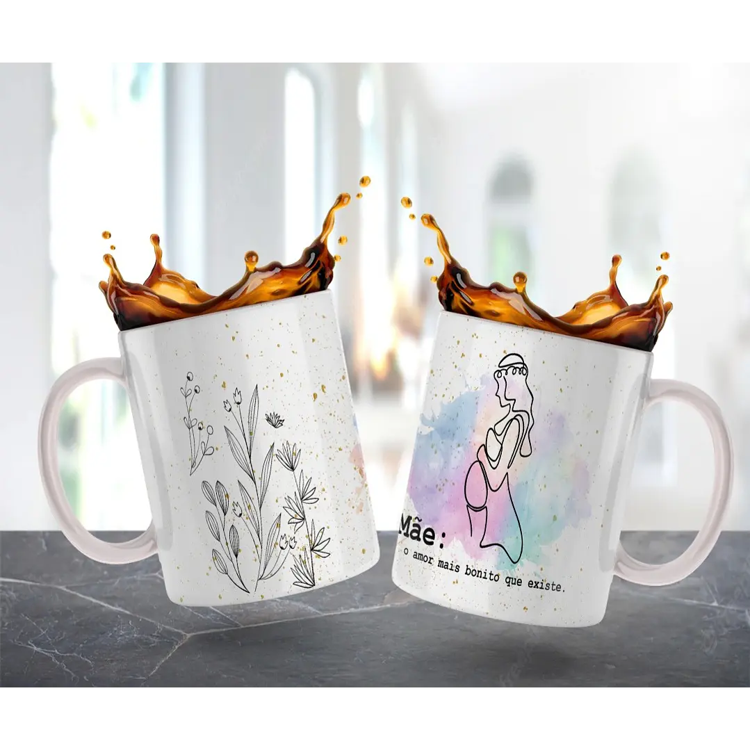 10 Artes para Caneca Dia das Mãe Minimalista em Jpg  1