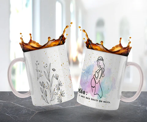 10 Artes para Caneca Dia das Mãe Minimalista em Jpg 