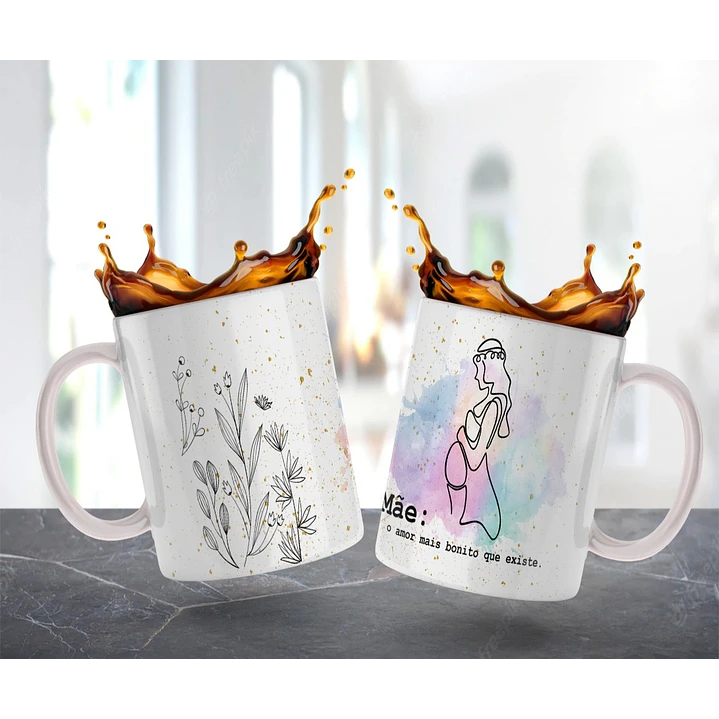 10 Artes para Caneca Dia das Mãe Minimalista em Jpg  1