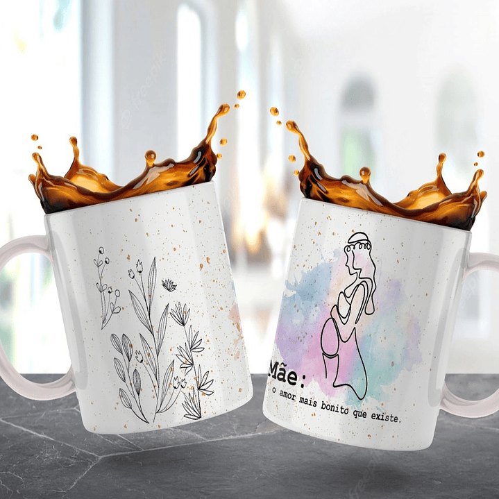 10 Artes para Caneca Dia das Mãe Minimalista em Jpg  1