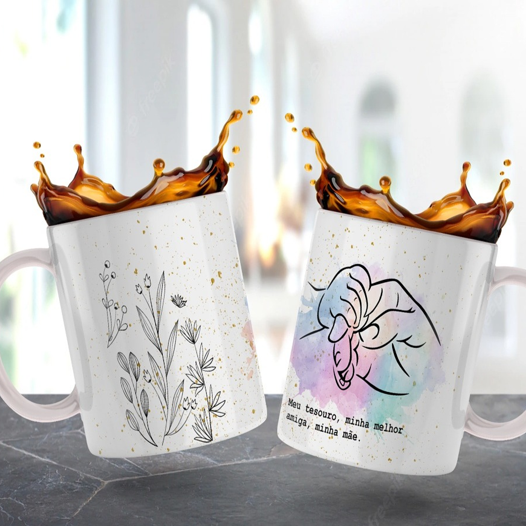 10 Artes para Caneca Dia das Mãe Minimalista em Jpg  2