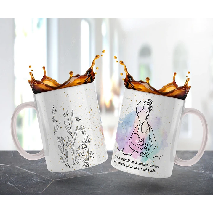 10 Artes para Caneca Dia das Mãe Minimalista em Jpg  3