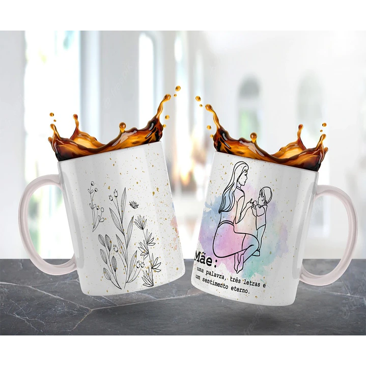 10 Artes para Caneca Dia das Mãe Minimalista em Jpg  6