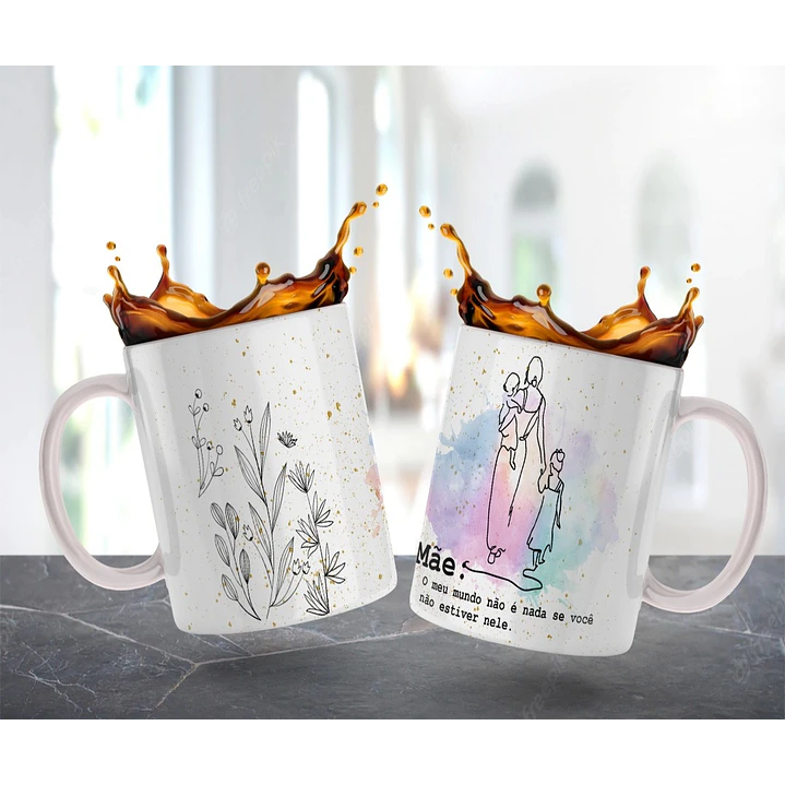 10 Artes para Caneca Dia das Mãe Minimalista em Jpg  7