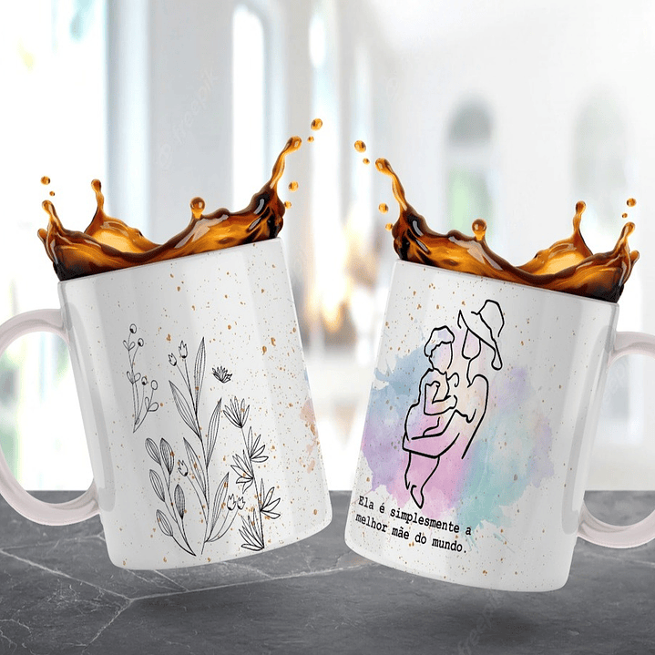 10 Artes para Caneca Dia das Mãe Minimalista em Jpg  8