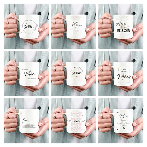 15 Artes para Caneca Dia das Mães Arquivo em Jpg 