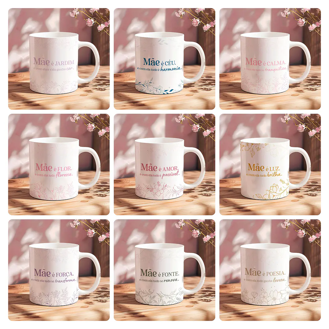 20 Artes para Caneca Dia das Mães Arquivo Editável  2