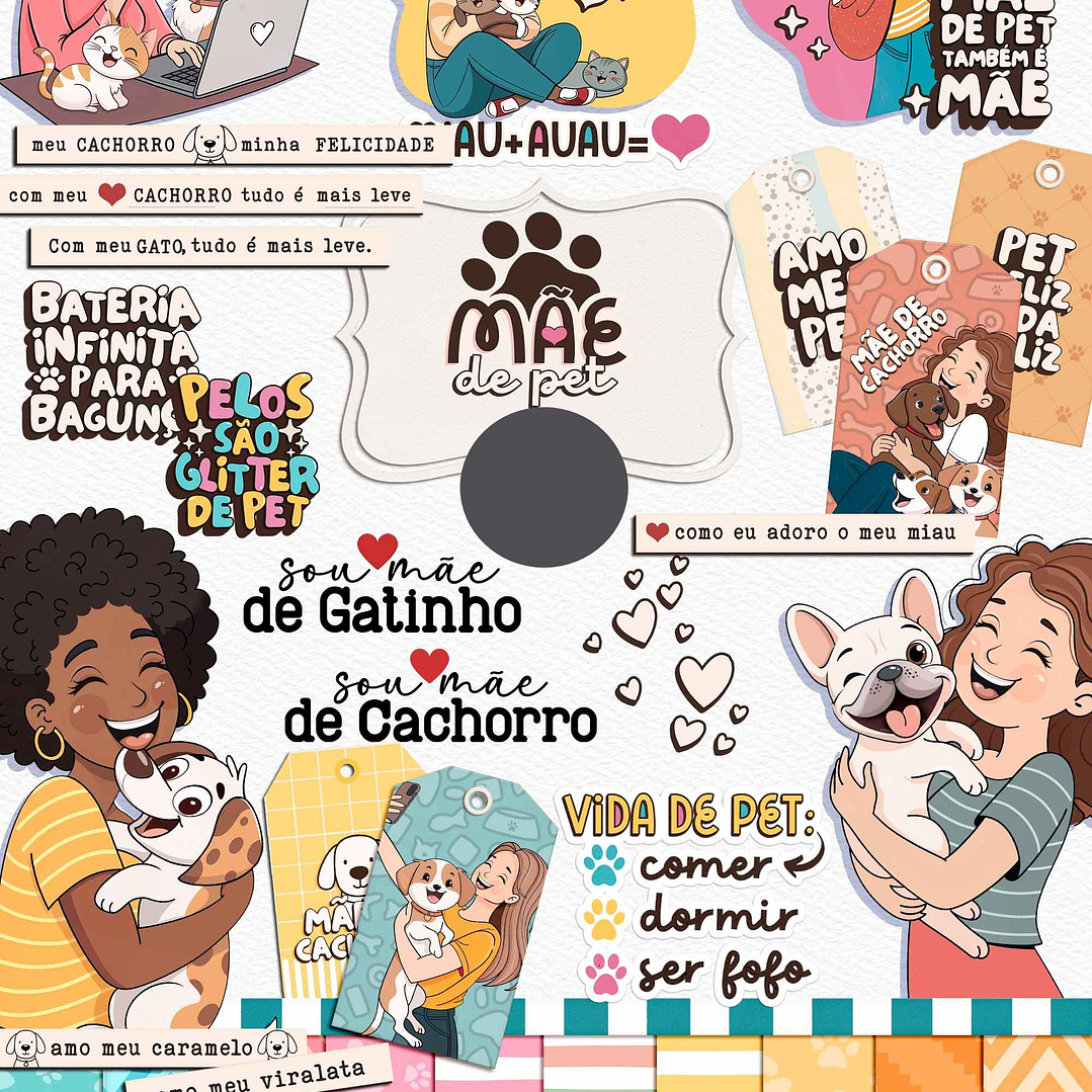 Kit Digital Dia das Mães Pets Arquivo em Png 1