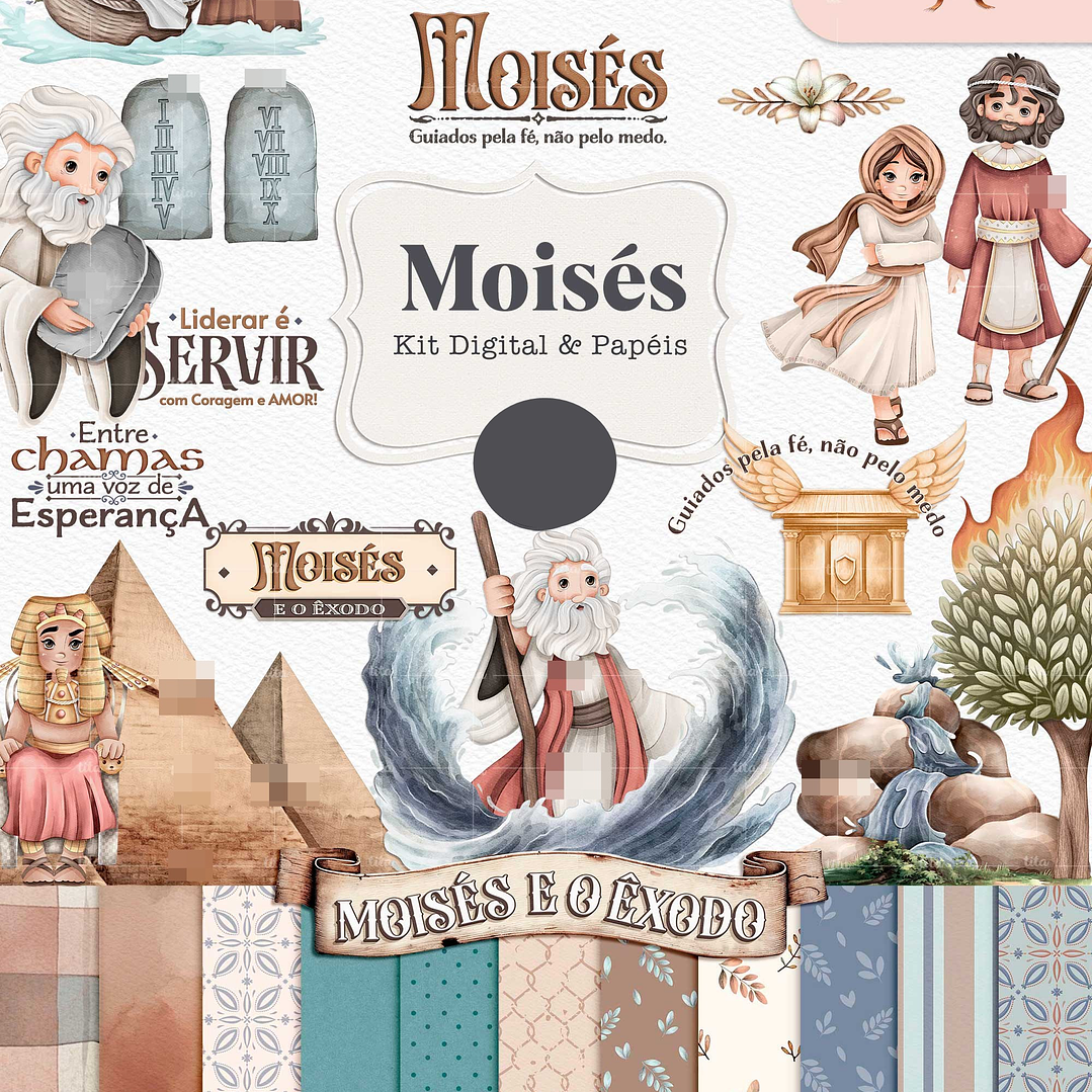 Kit Digital Combo História da Bíblia (Daniel + Jonas + Moisés) Arquivo em Png 4