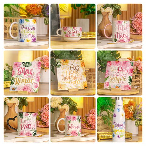 21 Artes para Caneca Dia das Mães coleção Mãe é Benção Arquivo em Jpg  