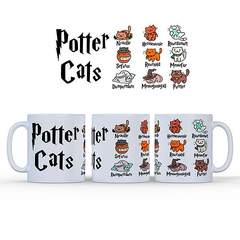 Artes Caneca Harry Potter Gatinhos em Jpg
