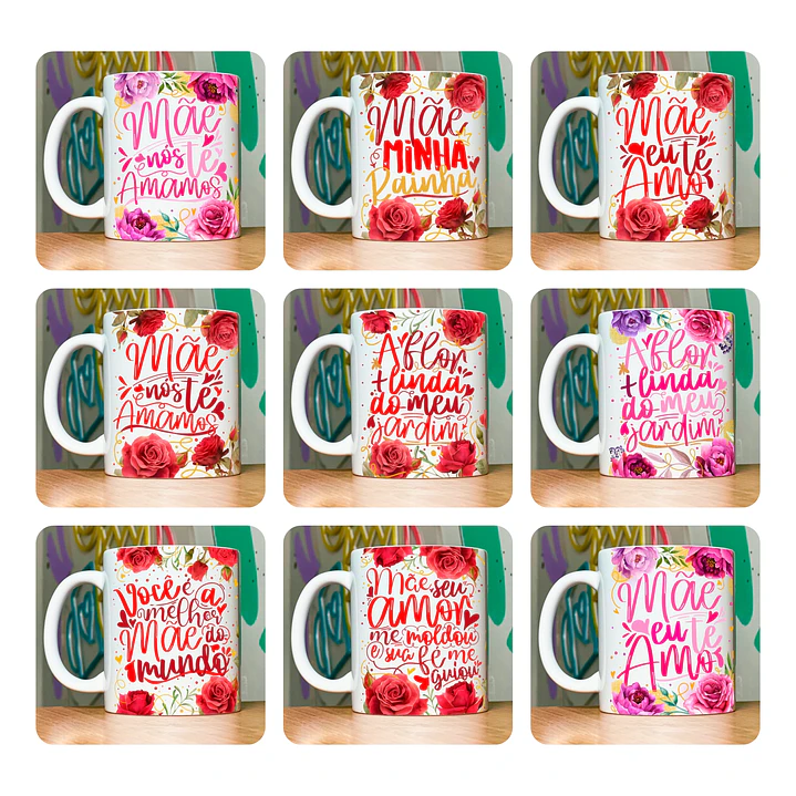 18 Artes para Caneca Dia das Mães Floral Arquivo em Jpg 10