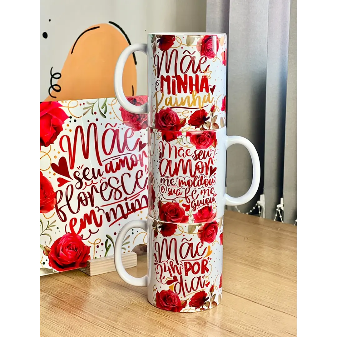 18 Artes para Caneca Dia das Mães Floral Arquivo em Jpg 3