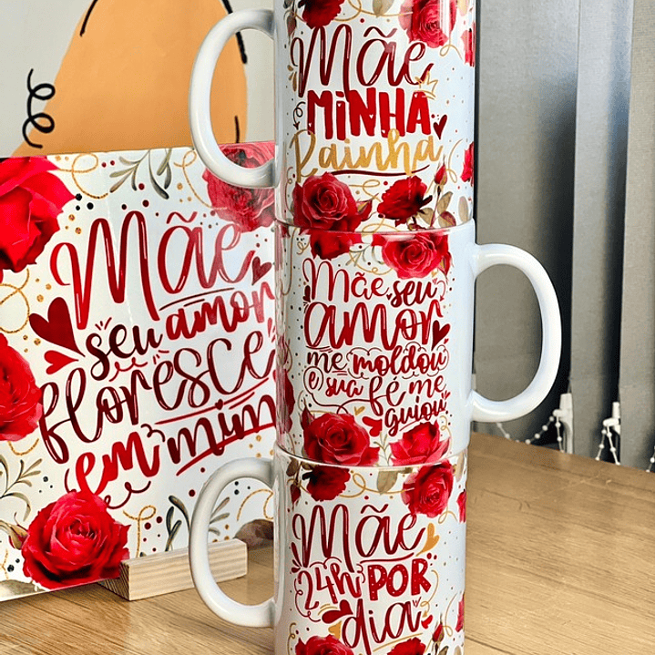 18 Artes para Caneca Dia das Mães Floral Arquivo em Jpg 3