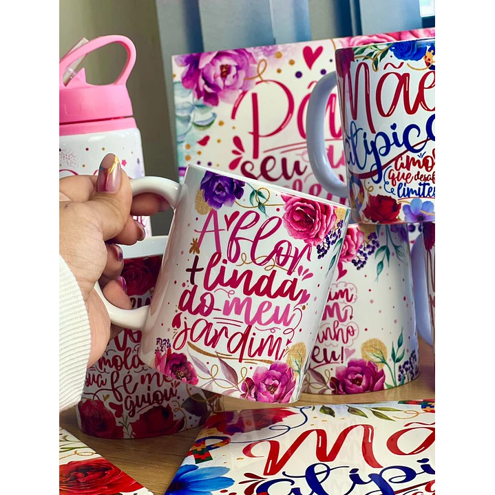 18 Artes para Caneca Dia das Mães Floral Arquivo em Jpg 2