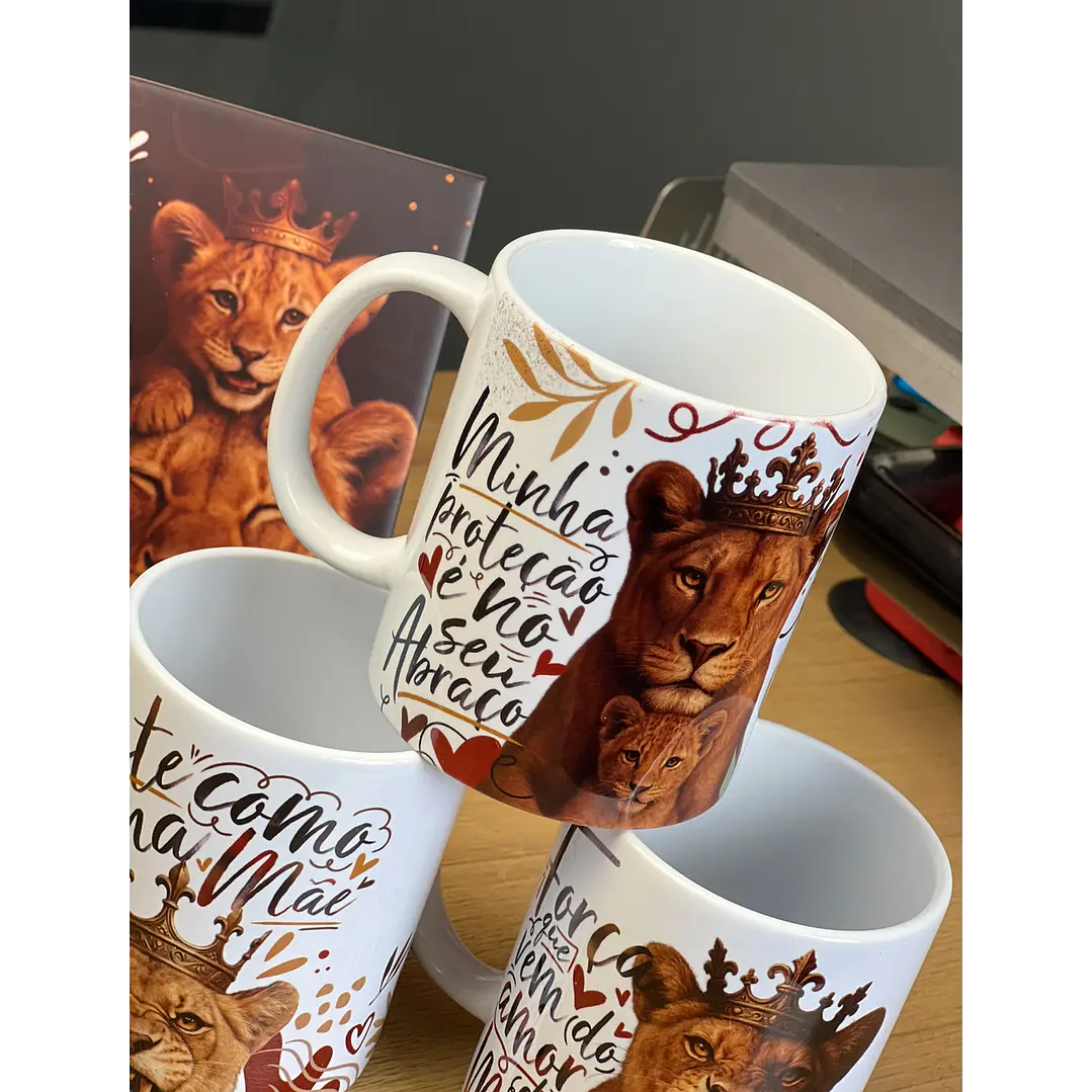 20 Artes para Caneca Dia das Mães Mãe Leoa Arquivo em Jpg  2
