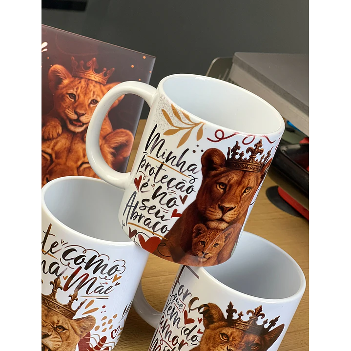 20 Artes para Caneca Dia das Mães Mãe Leoa Arquivo em Jpg  2