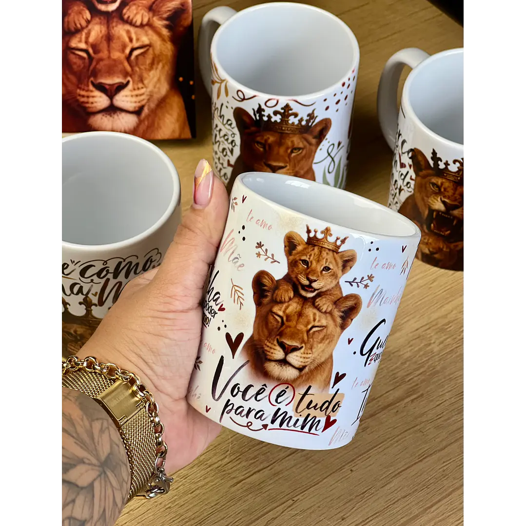 20 Artes para Caneca Dia das Mães Mãe Leoa Arquivo em Jpg  4