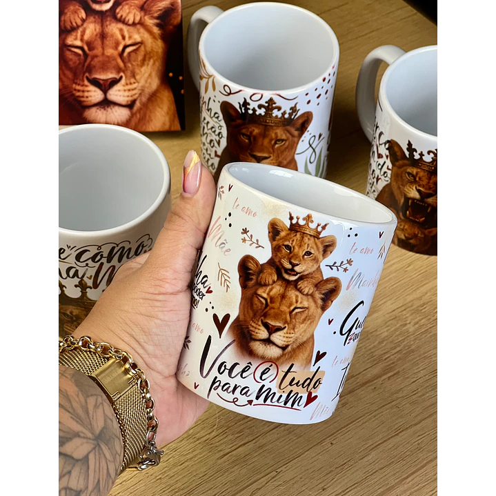 20 Artes para Caneca Dia das Mães Mãe Leoa Arquivo em Jpg  4