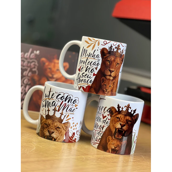 20 Artes para Caneca Dia das Mães Mãe Leoa Arquivo em Jpg  5