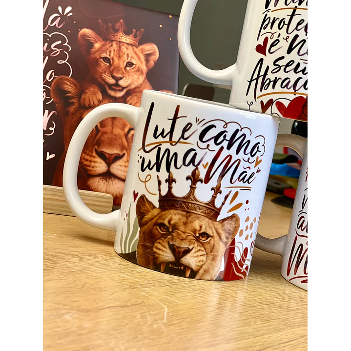 20 Artes para Caneca Dia das Mães Mãe Leoa Arquivo em Jpg  6