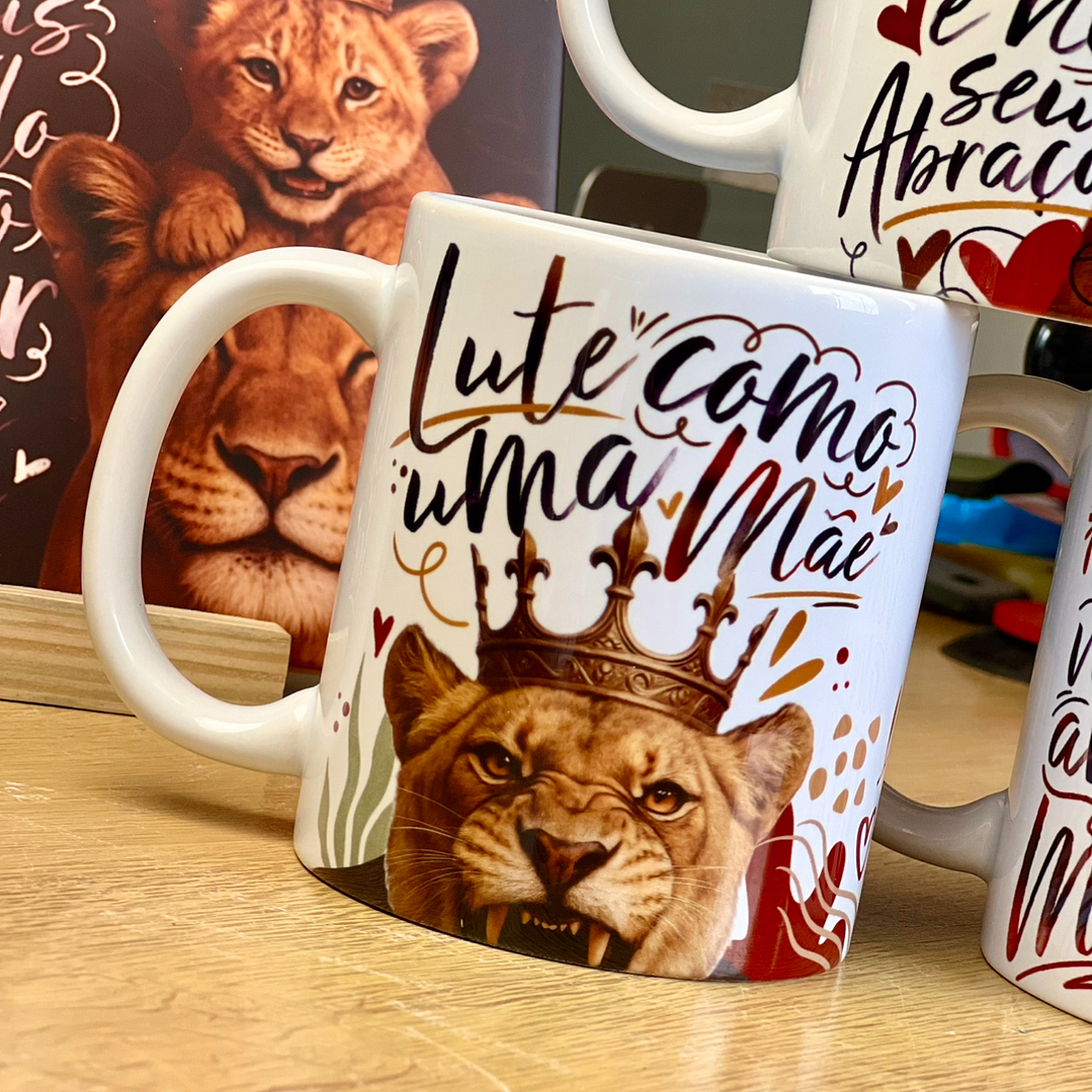 20 Artes para Caneca Dia das Mães Mãe Leoa Arquivo em Jpg  6