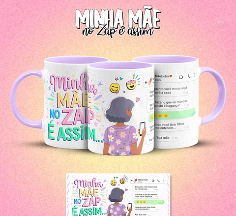 10 Artes para Caneca Mãe no Zap Arquivo em Jpg 