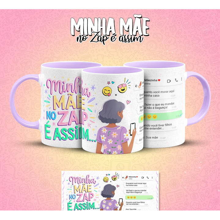 10 Artes para Caneca Mãe no Zap Arquivo em Jpg  1