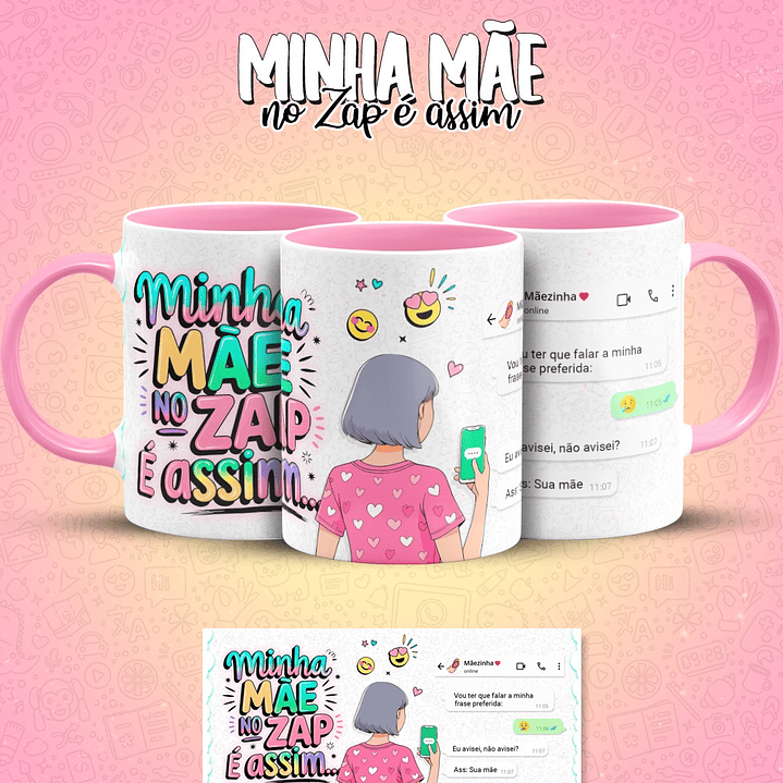 10 Artes para Caneca Mãe no Zap Arquivo em Jpg  4