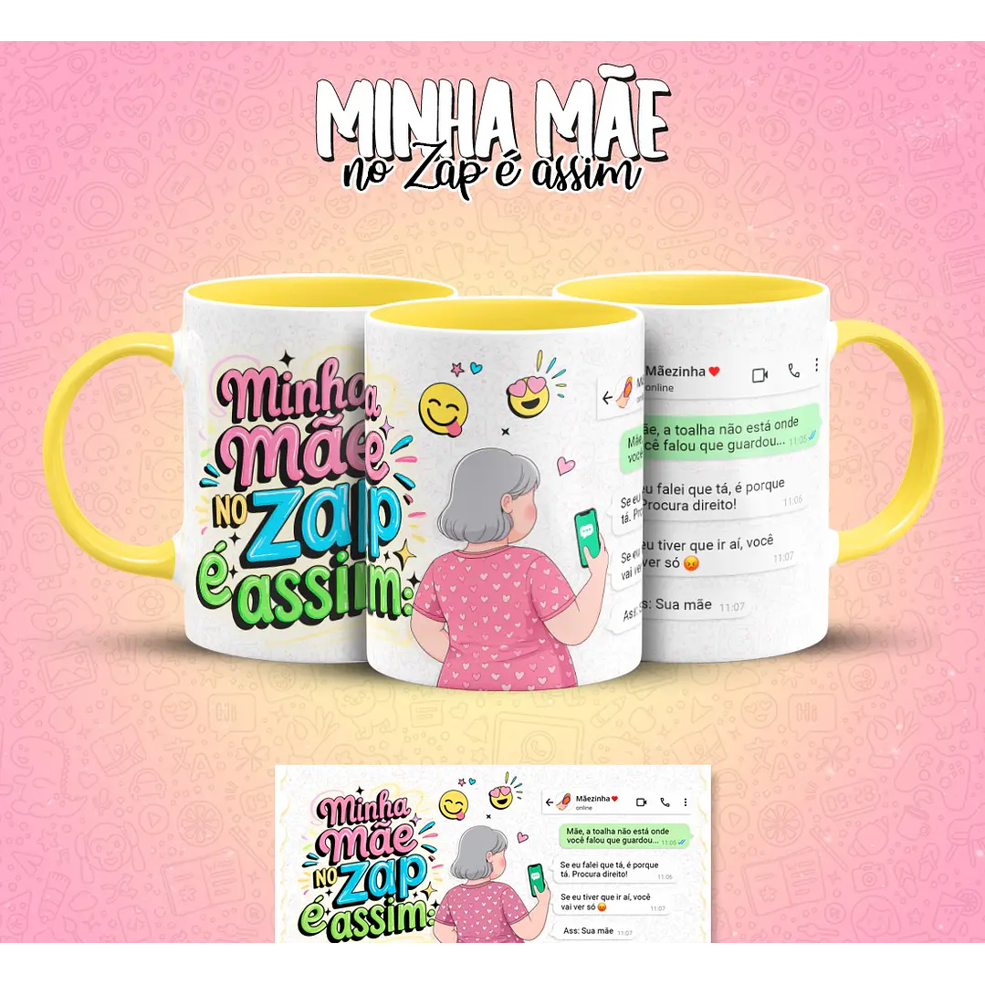 10 Artes para Caneca Mãe no Zap Arquivo em Jpg  5