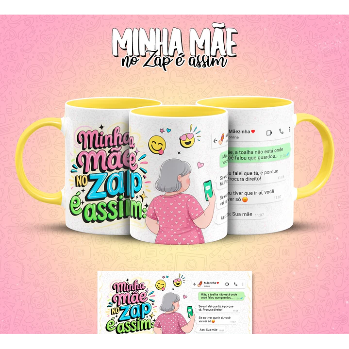 10 Artes para Caneca Mãe no Zap Arquivo em Jpg  5
