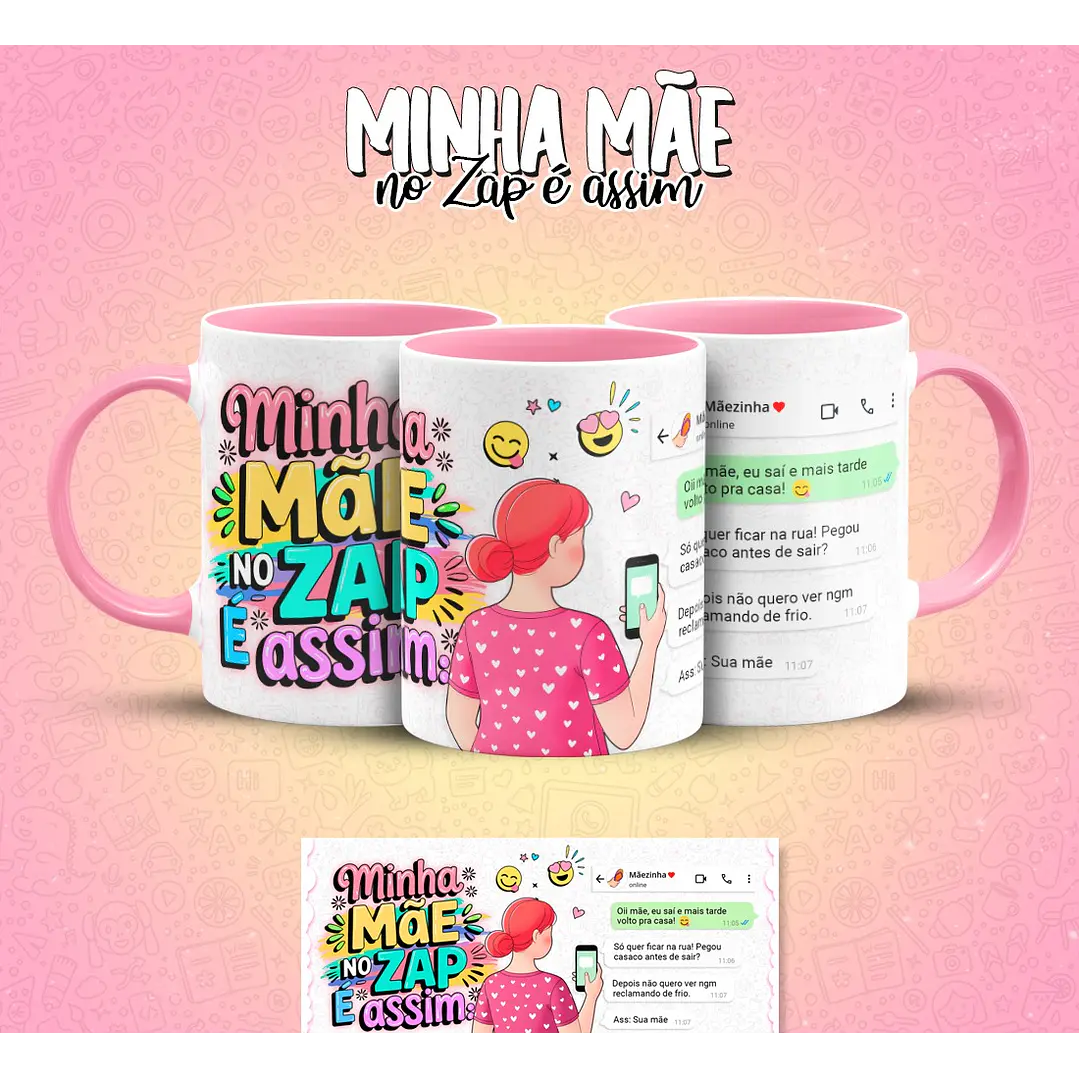 10 Artes para Caneca Mãe no Zap Arquivo em Jpg  7