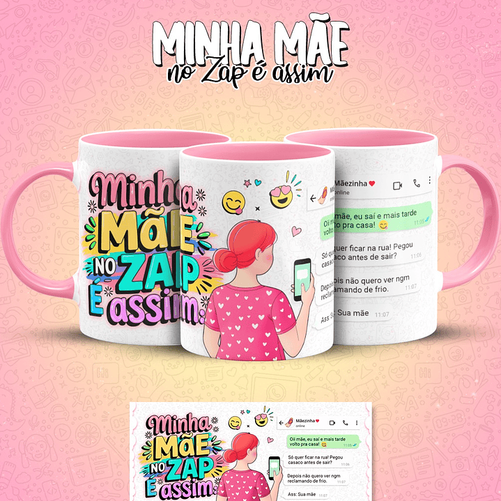 10 Artes para Caneca Mãe no Zap Arquivo em Jpg  7