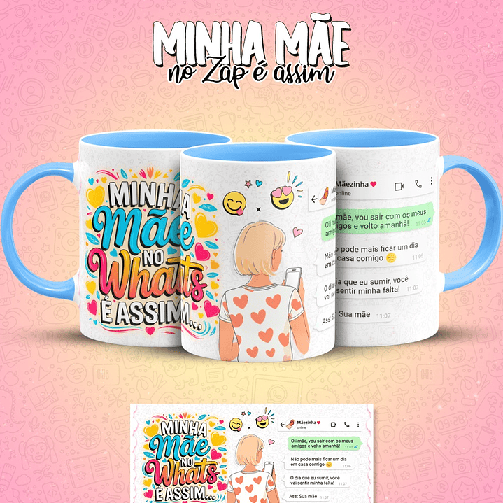 10 Artes para Caneca Mãe no Zap Arquivo em Jpg  8