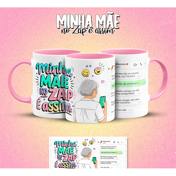 10 Artes para Caneca Mãe no Zap Arquivo em Jpg  10