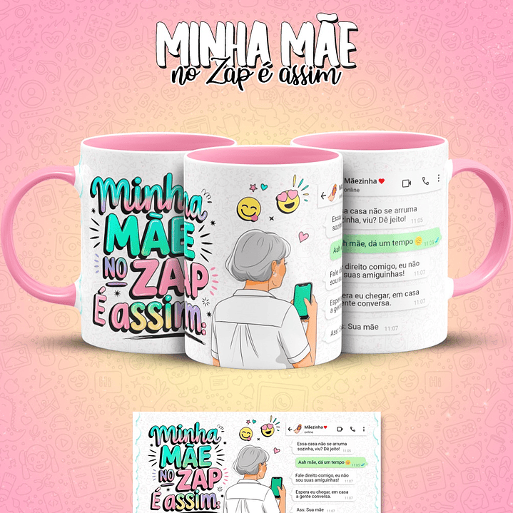 10 Artes para Caneca Mãe no Zap Arquivo em Jpg  10