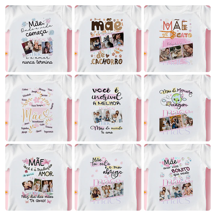33 Artes para Camisa Azulejo e Almofada Dia das Mães Arquivo Editável 1