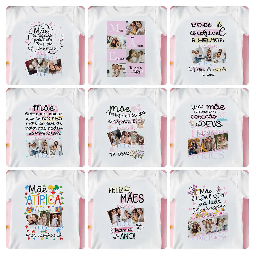 33 Artes para Camisa Azulejo e Almofada Dia das Mães Arquivo Editável 2