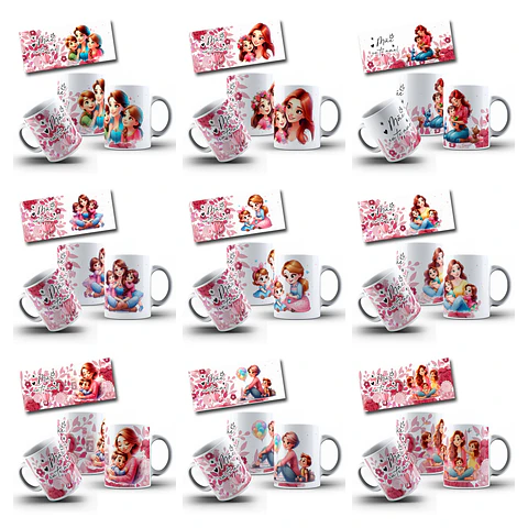 34 Artes para Caneca Dia das Mães Frases Mãe Eu Te Amo Arquivo em Jpg 