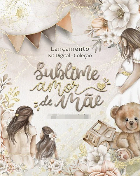 Kit Digital Amor de Mãe  Aquarelados em Png