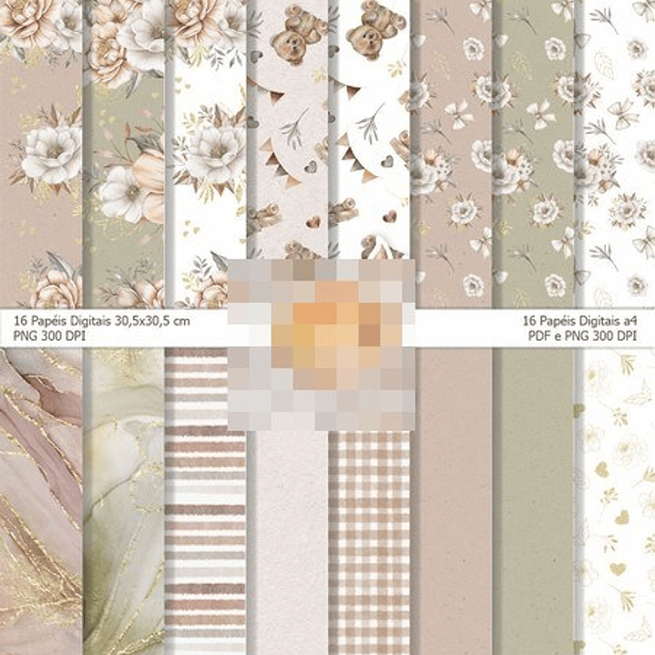 Kit Digital Amor de Mãe  Aquarelados em Png 5