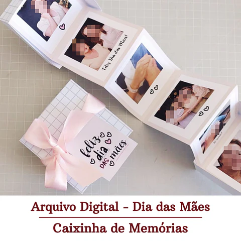 Caixinha de Memórias Dia das Mães Arquivo de Corte em PNG e PDF para Baixar