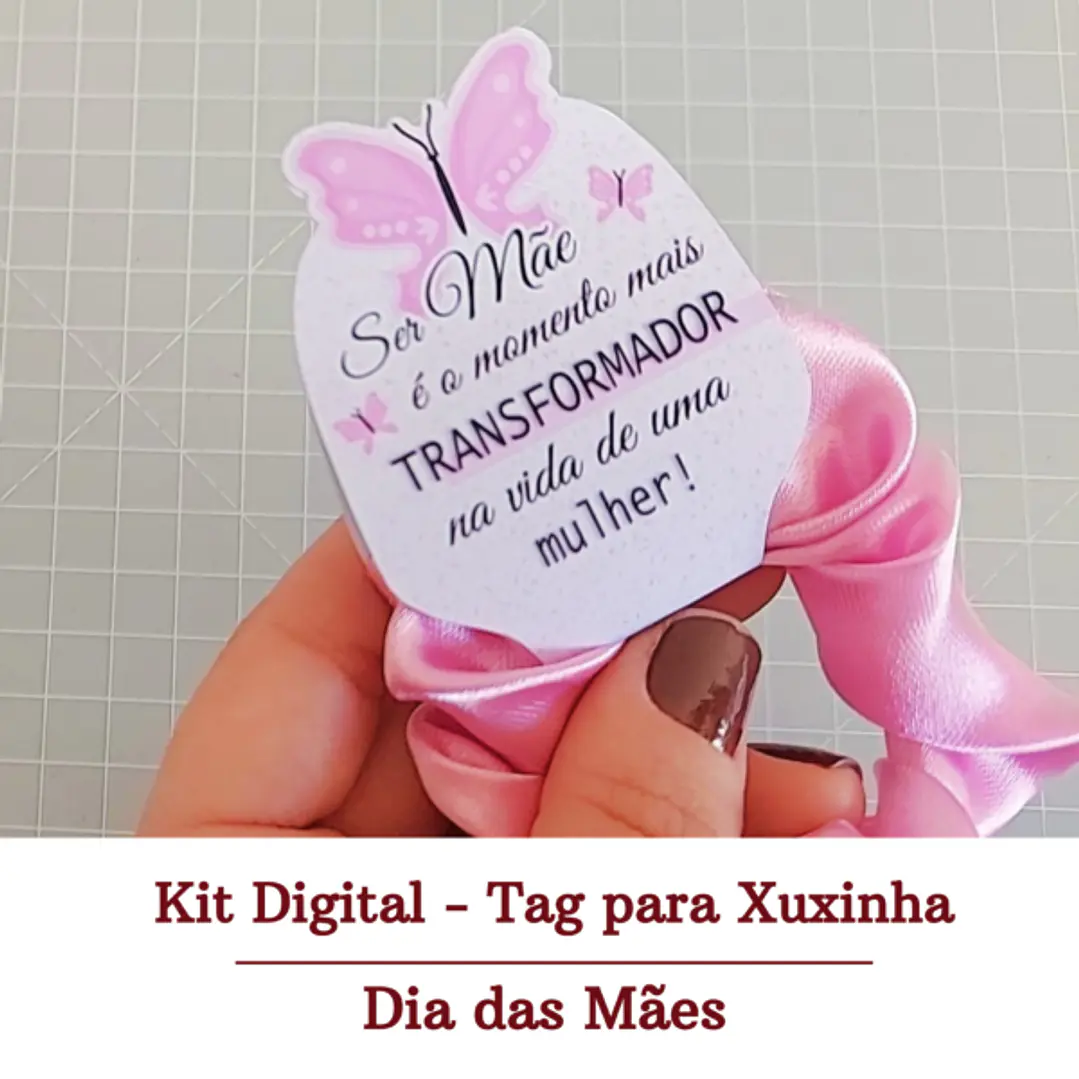 Tag para Xuxinha Dia das Mães Arquivo de Corte em PNG e PDF para Baixar 1