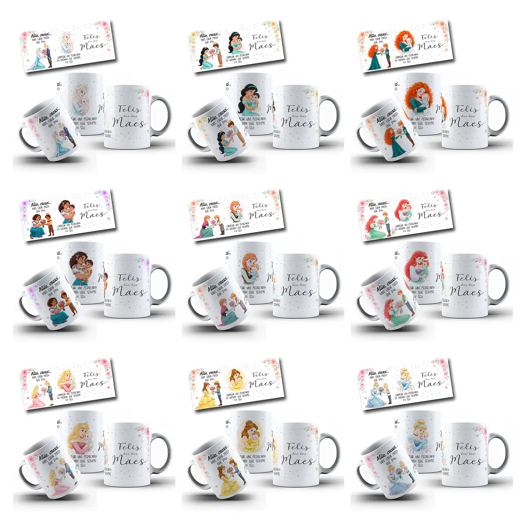 29 Artes para Caneca Dia das Mães Princesas Arquivo em Jpg 10