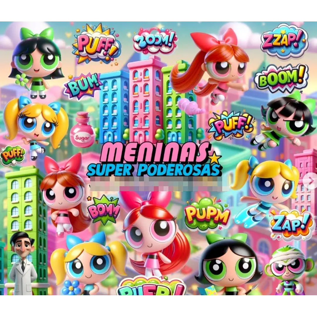 Kit Digital Meninas Super Poderosas em Png  1
