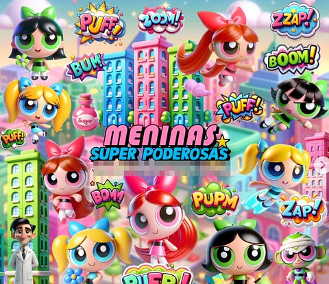 Kit Digital Meninas Super Poderosas em Png 